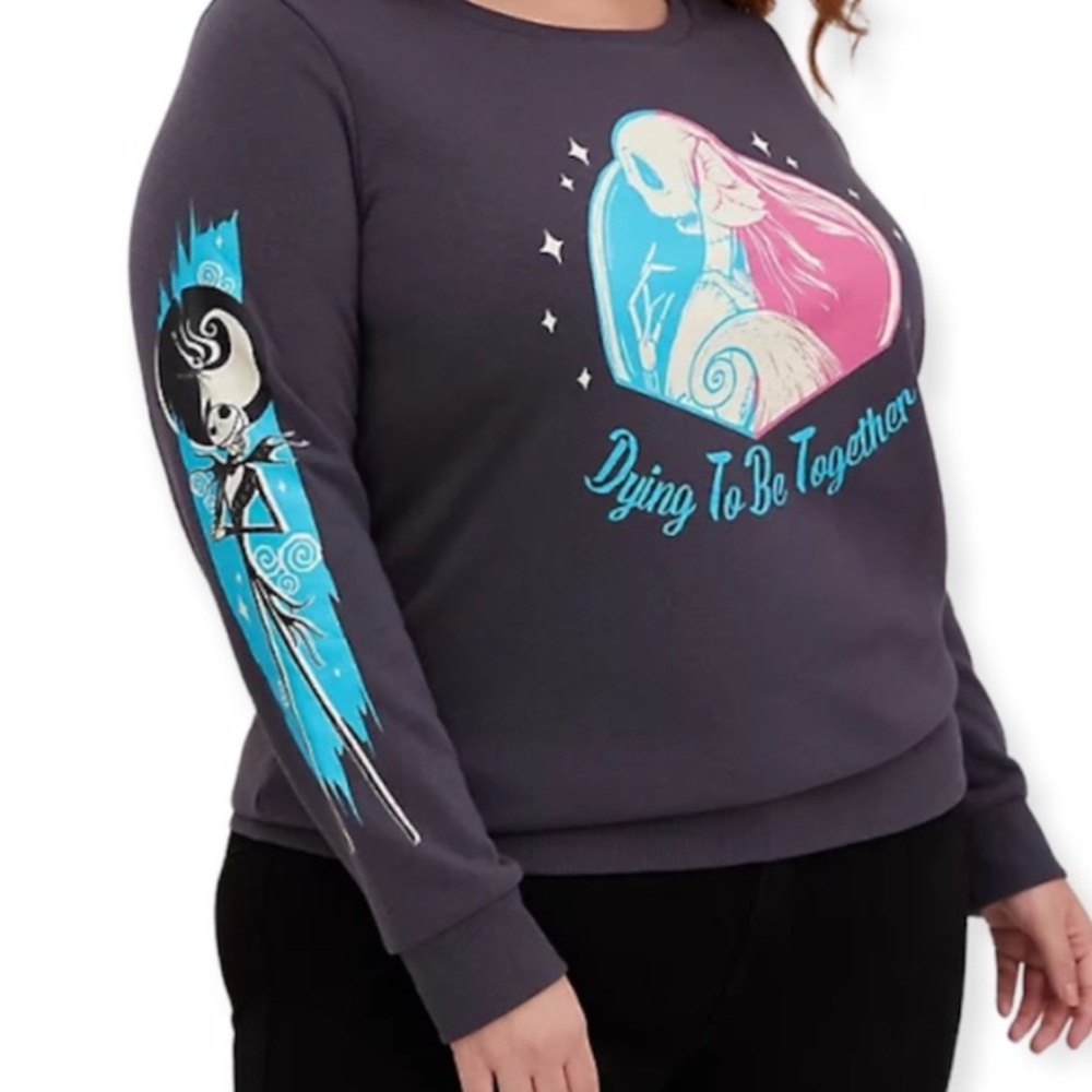 Torrid Nightmare Before Christmas Jack & Sally Sweatshirt Plus Size 3X New
